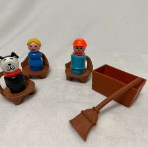 Classic Wooden Toy Set with Figures and Accessories